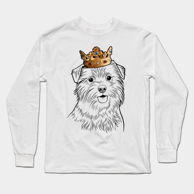 Norfolk Terrier Dog King Queen Wearing Crown Long Sleeve T-Shirt by millersye